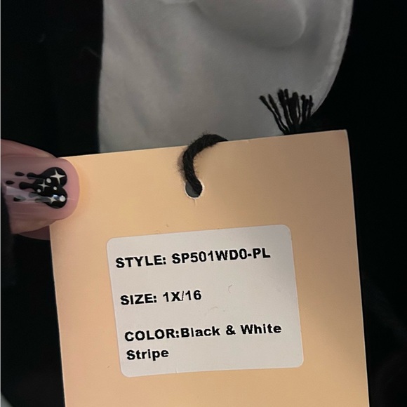 NWT-Smak Parlour-Sz 1X-black & white stripe scallop mini dress 🖤🤍🖤 - Picture 5 of 5